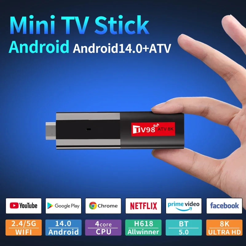 TV98 Android 14.0 ATV 8K Streaming TV Stick – FGHGF
