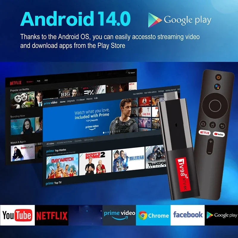 TV98 Android 14.0 ATV 8K Streaming TV Stick – FGHGF
